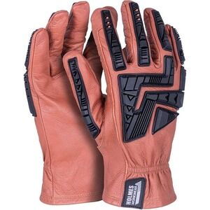 Holmes‎ Workwear Genuine Goatskin Leather Gloves Thermoplastic Rubber Protect XL